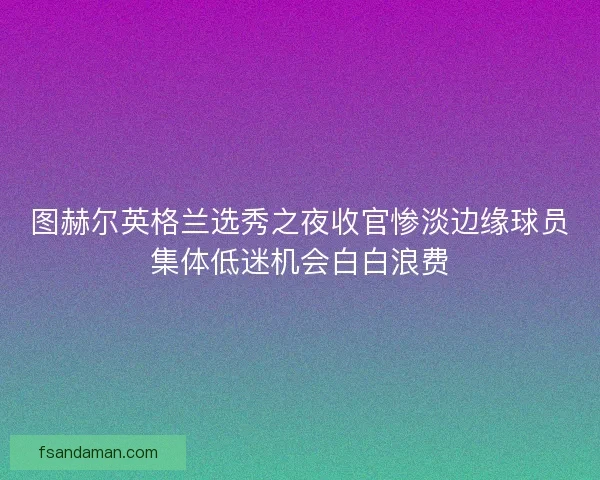 图赫尔英格兰选秀之夜收官惨淡边缘球员集体低迷机会白白浪费